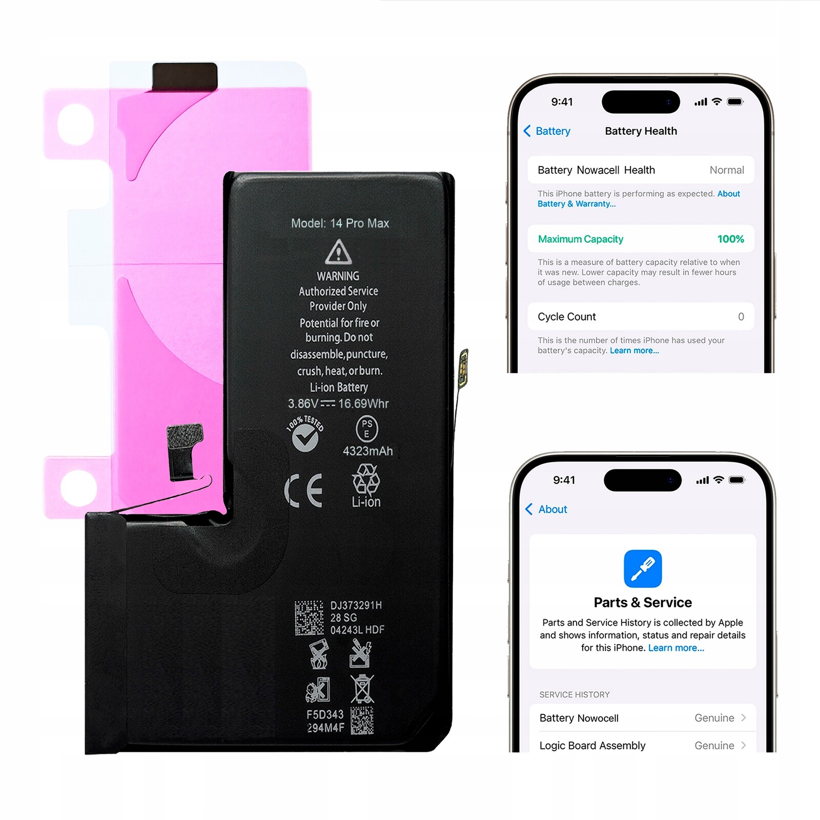 Baterie iPhone 14 Pro Max Bez Zprávy 4323 mAh Oem Kvalita Kondice 100%