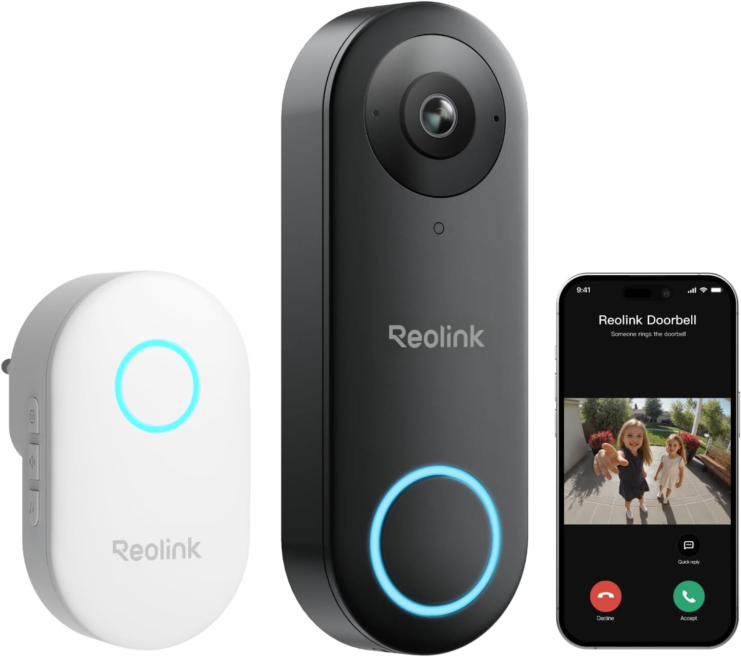 Reolink Video Doorbell WiFi 5MP Hd Barva Noc Široký vnější úhel