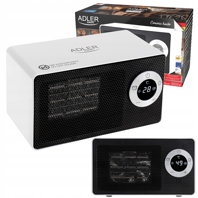 Termoventilátor mini keramické topení 1000W s LCD regulací Adler AD7746