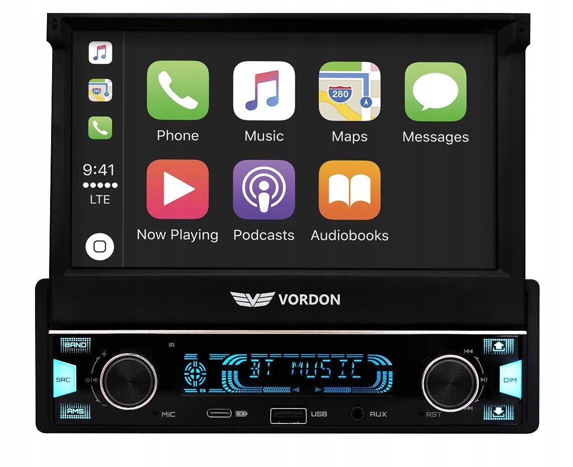 Vordon HT-520 /522 Autorádio 1DIN LCD Android Auto Apple CarPlay