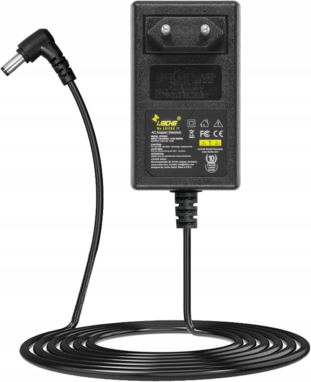 Leicke Napájecí zdroj 5V 3A 15W DC 5.5x2.5 mm Univerzální ochrana