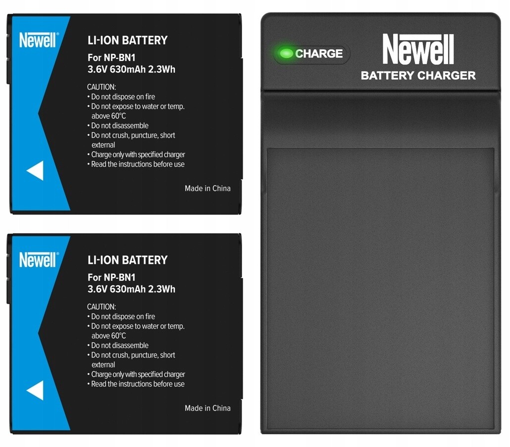 2x baterie Akumulátor NP-BN1 pro Sony nabíječka náhrada Newell