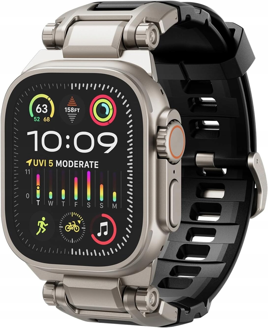 Dexnor Sportovní řemínek pro Apple Watch SE3/2 9/8/7/6/5/4 42/44/45/49 mm černý