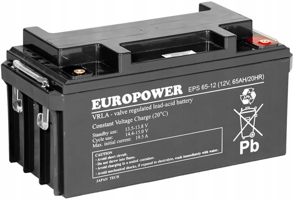 Akumulátor Agm Europower řady Eps 12V 65Ah (životnost 8-12 let)