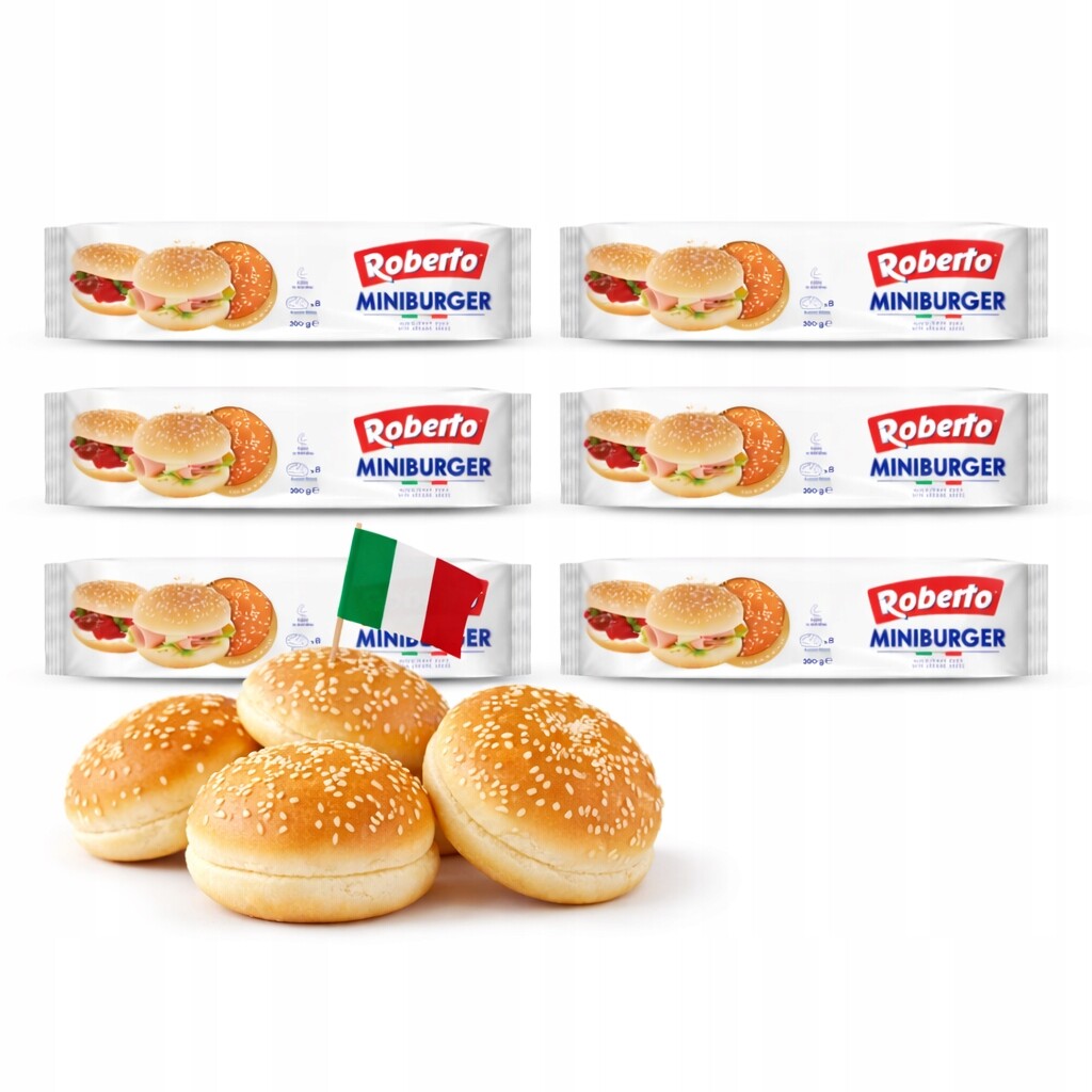 Italské Burgery s mini sezamem Roberto 48ks rohlíky 200g x 6 Ks
