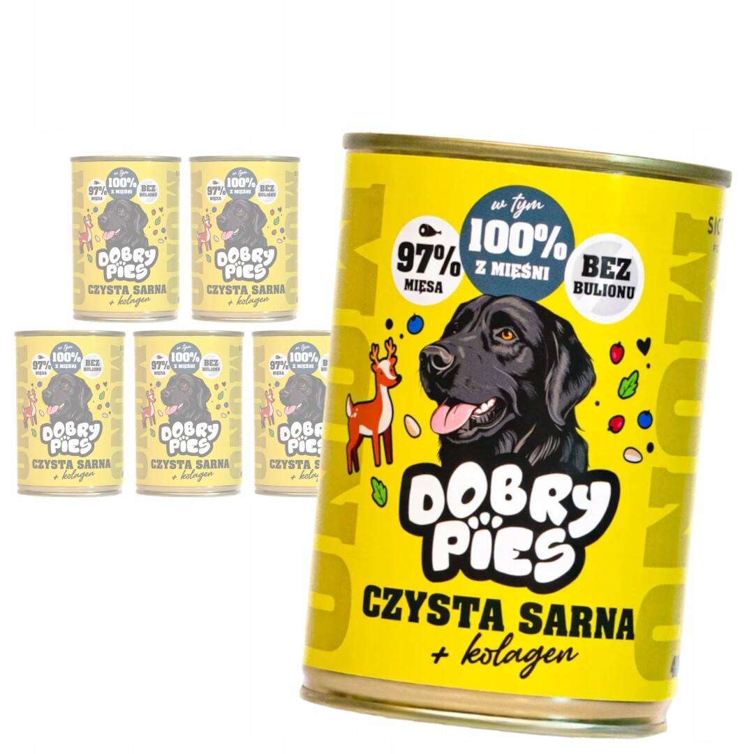 Dobry Pies Mono 24x400g Monoproteinové Vlhké Krmivo pro psy Srnka Kolagen