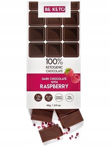 3xČokoláda s malinami a Mct Keto 90 g BeKeto Dark Chocolate s Raspberry