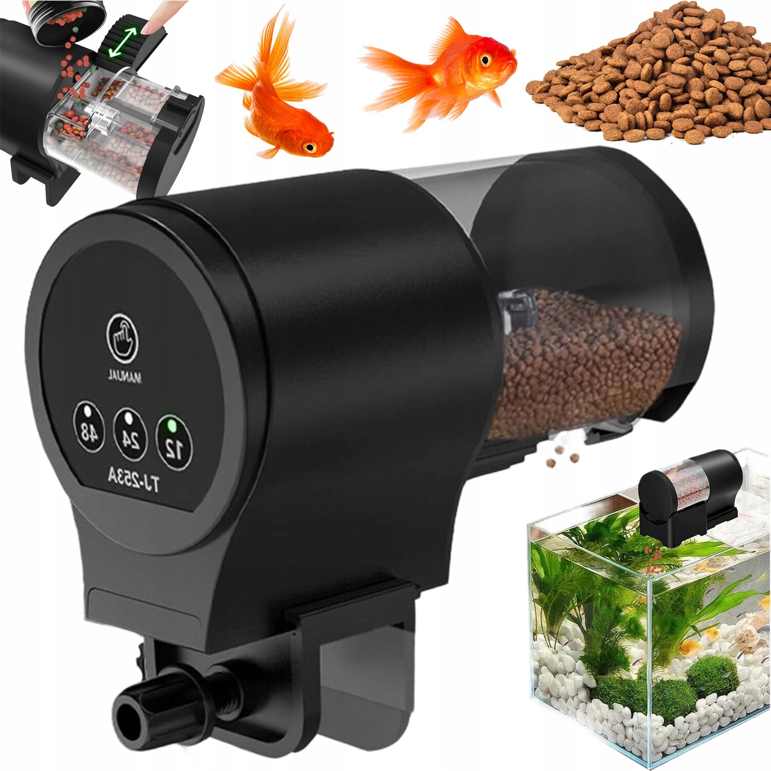 Automatické Krmítko Na Ryby 100 ML, 3 Automatické Režimy Krmení