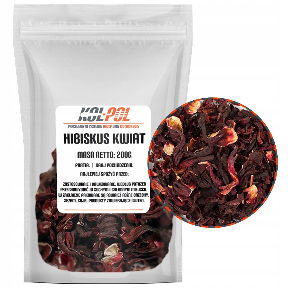 Sušený Ibišek 200 g Ibiškový květ přírodní malva čaj Kol-Pol