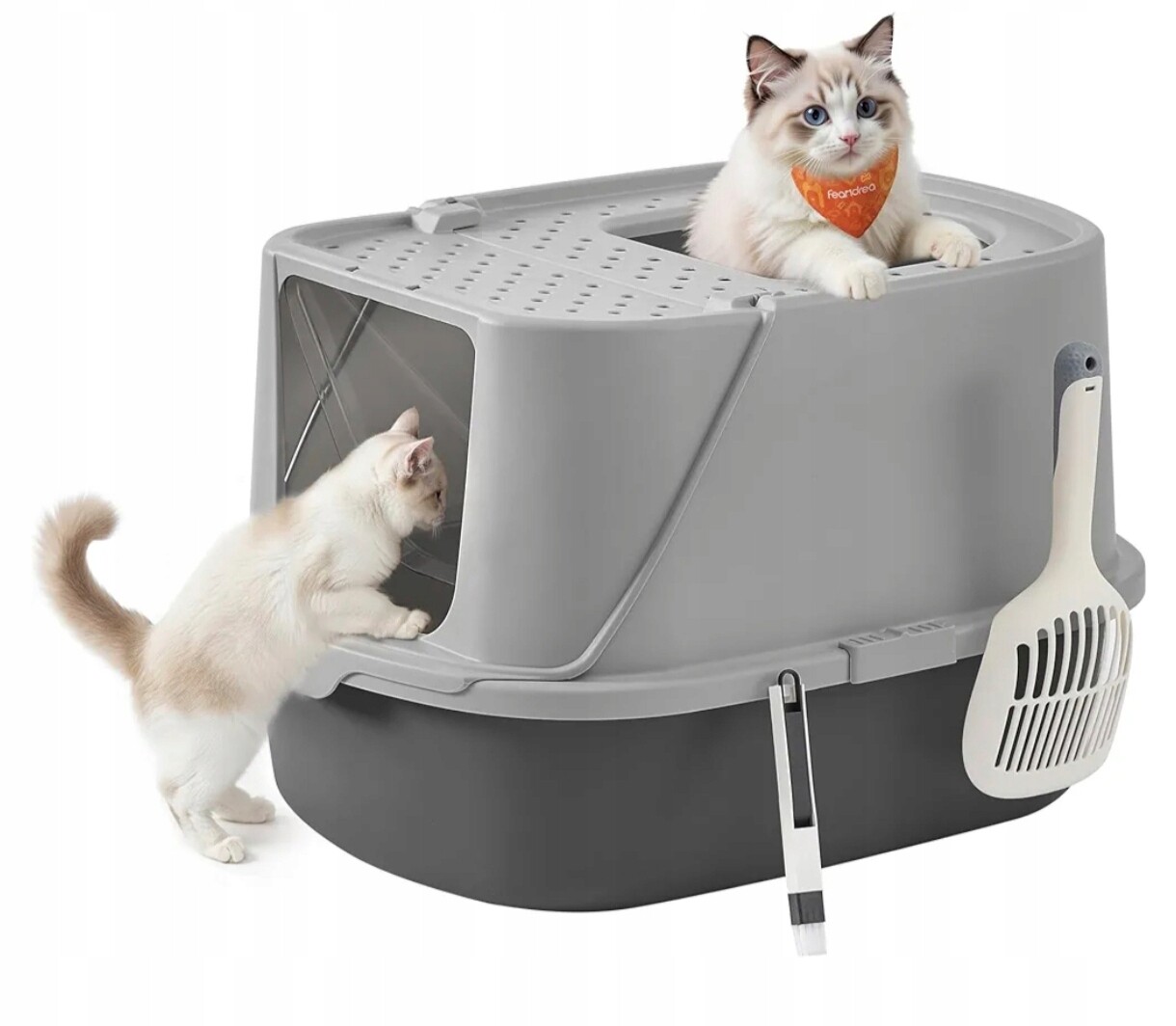 Feandrea Toaleta Pro Kočky Velká XXL, Šedá