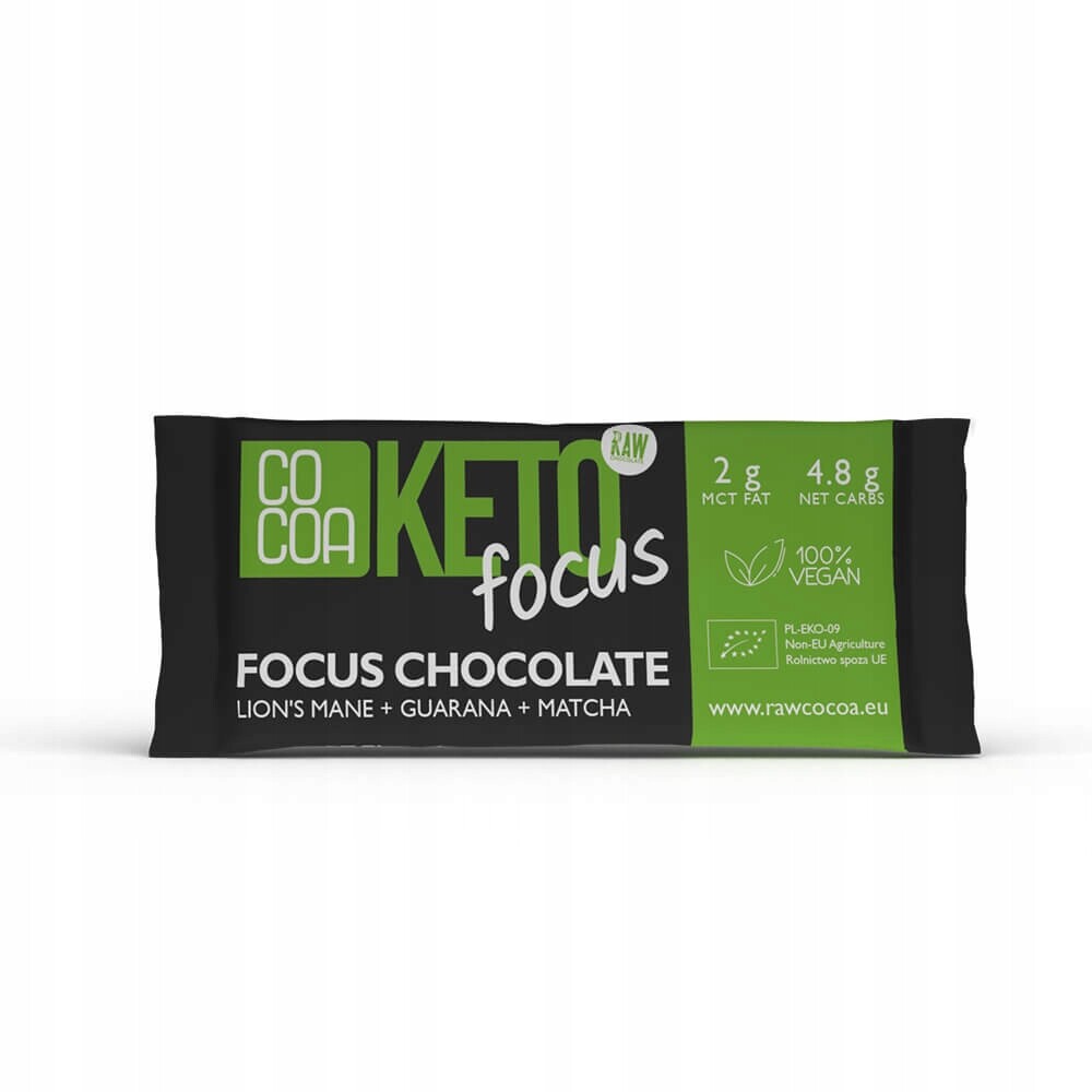3x Čokoláda Keto Focus bezlepková koncentrace Vege Bio 40 g Cocoa