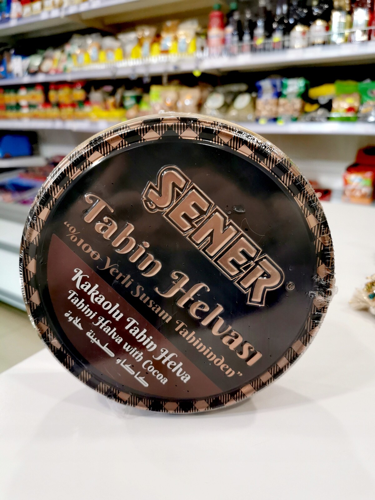 Sezamová kakaová Chalva 350g plechovka turecká