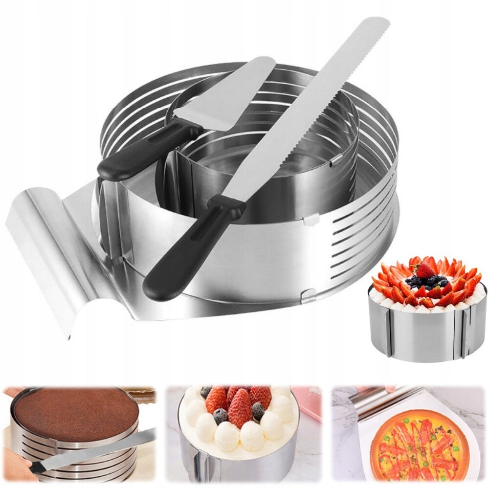 Obruč na piškot dortu, krájecí těsto, nastavitelná forma, okraj