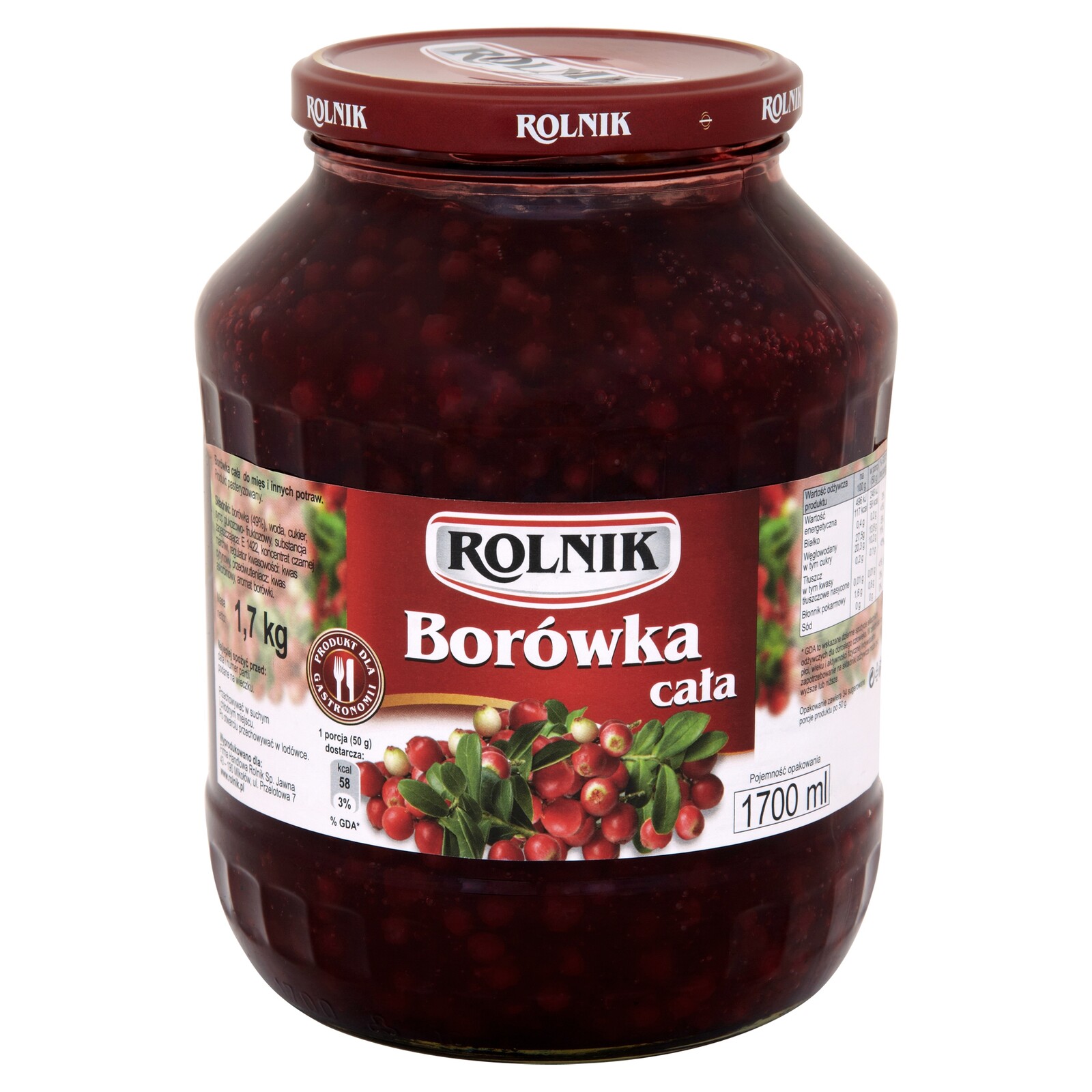 Borůvka celá 1700 ml Rolnik