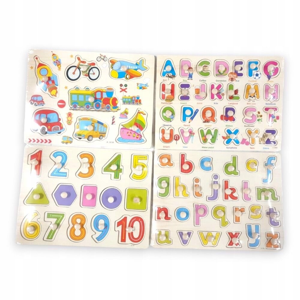 Dřevěné Puzzle Skládačka Pro Děti Sada 4KS Vzdělávací Hračka