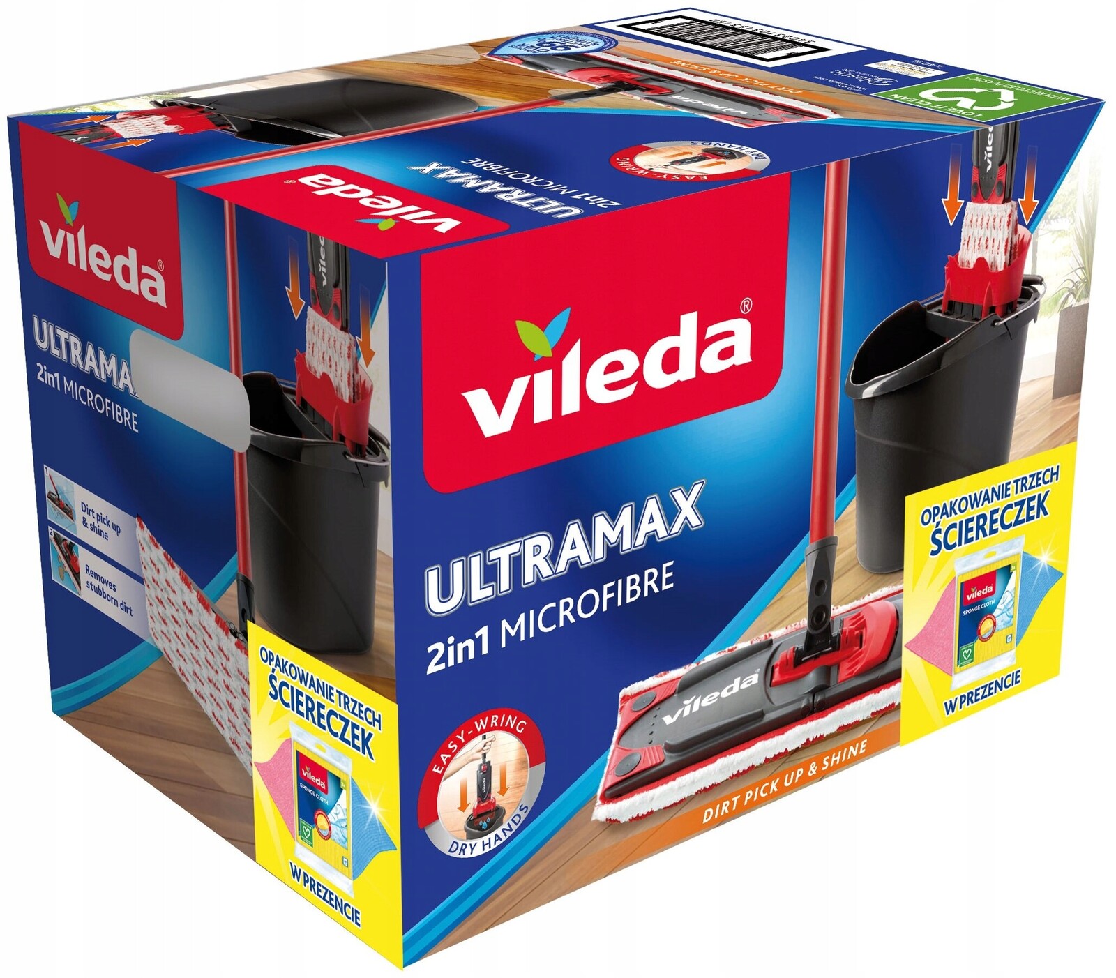 Plochý mop Vileda UltraMax Box Set Kbelík Odšťavňovač