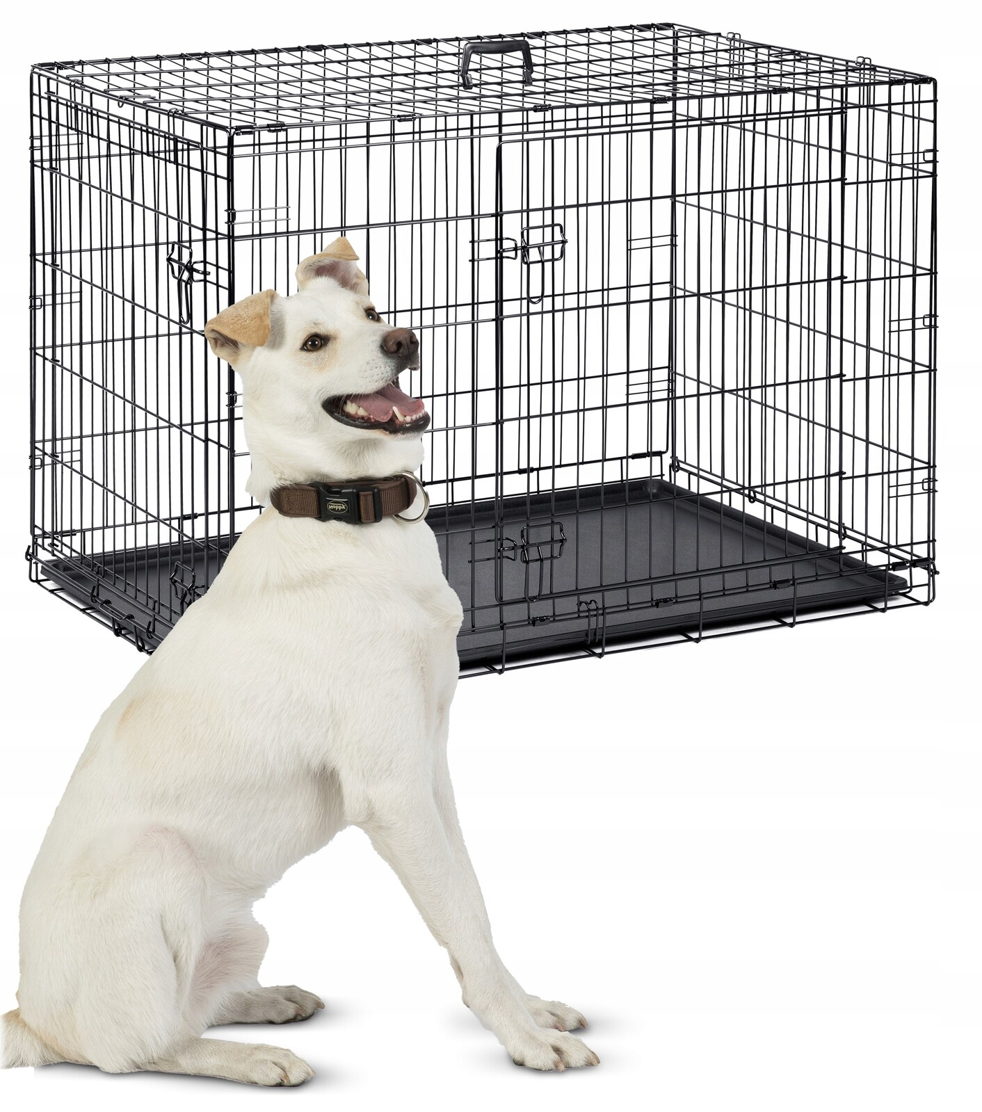 Velká Kennelová Klec Kovová Kotec Přepravka pro Psy 108x70x77 XL