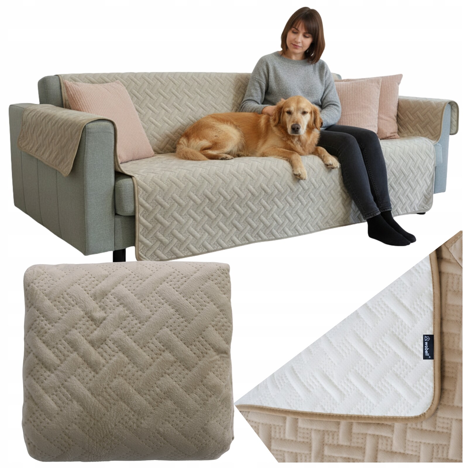 Ochranný přehoz na postel pro psa, protiskluzový, voděodolný, 167x193