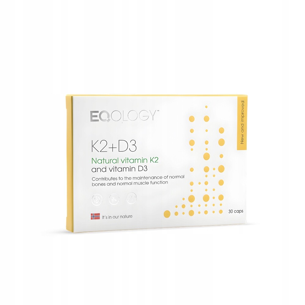 Eqology Vitamín K2 D3 30 kapslí doplněk stravy 100% MK-7