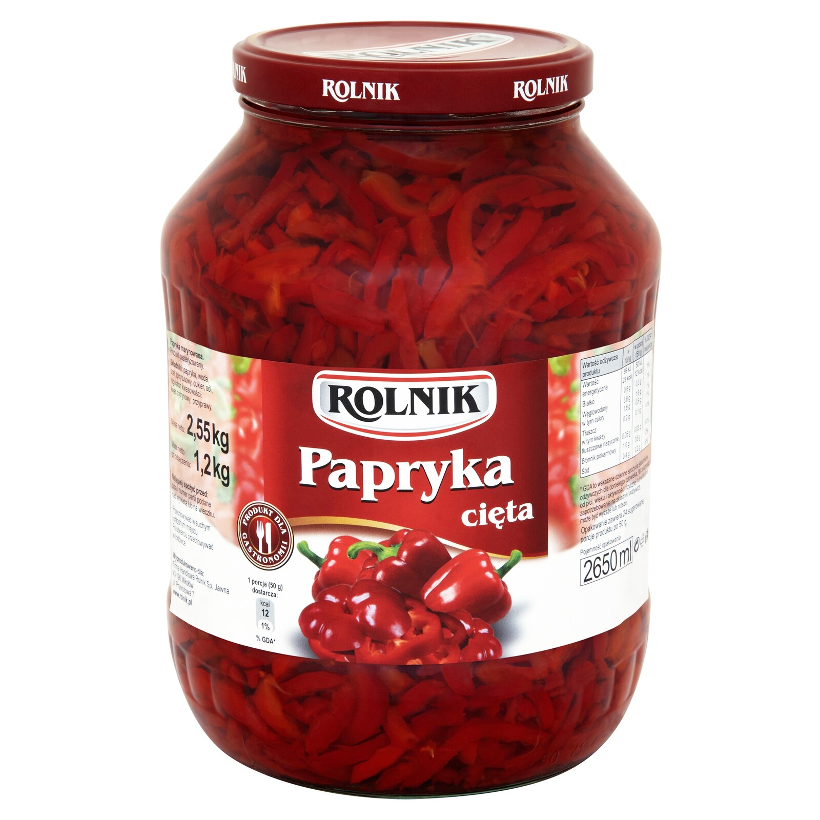 Paprika řezaná Rolnik 2650 ml