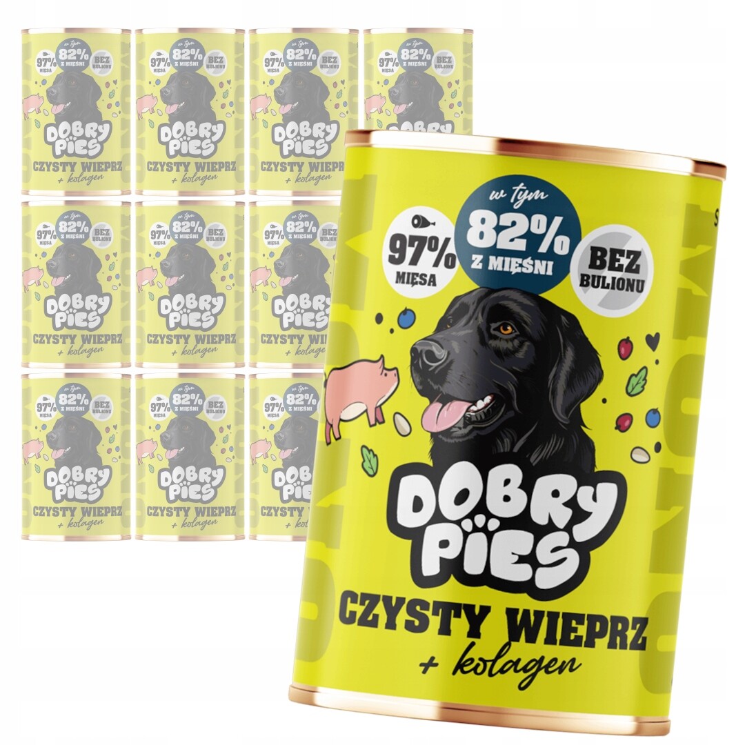 Dobry Pies Mono 12x400g Monoproteinové Krmivo pro psy Vepřové maso Kolagen