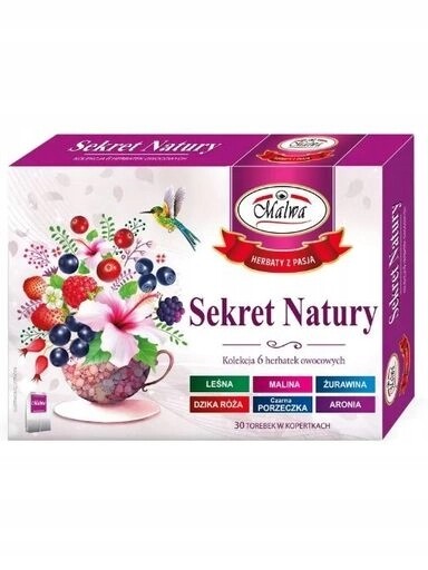 Malwa Tajemství přírody Sada 6 ovocných čajů 30 x 2 g