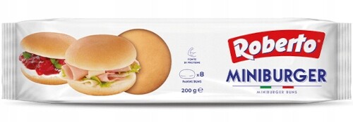 Italské Burgery s mini sezamem Roberto 80 ks rohlíků 200 g x 10 ks