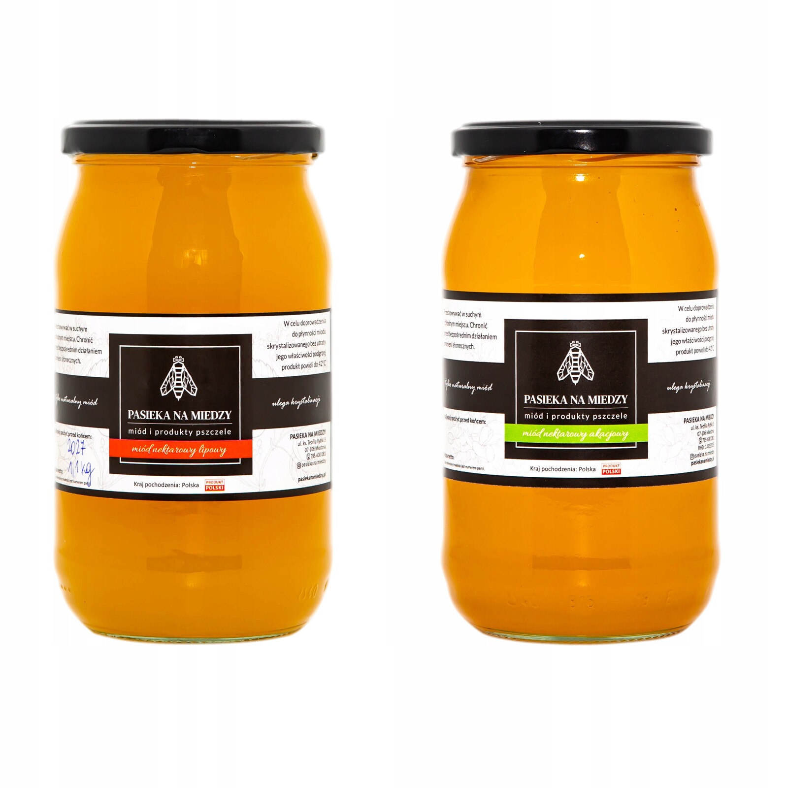 Sada medů 2×1100 g Akáciová Lipová Pasieka na medu Přírodní med