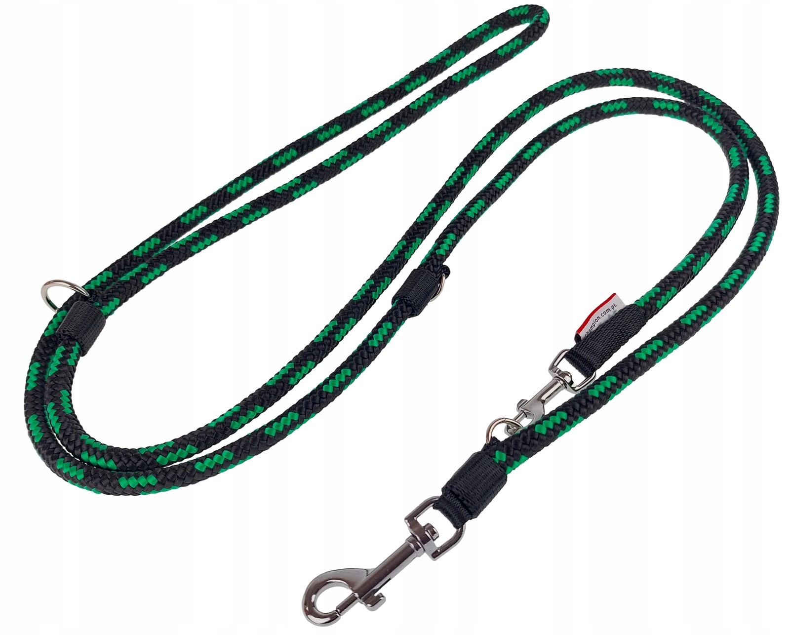 Vodítko pro středního psa Regulovatelné lanko 2,5 m/1,0 cm Champion Černozelený