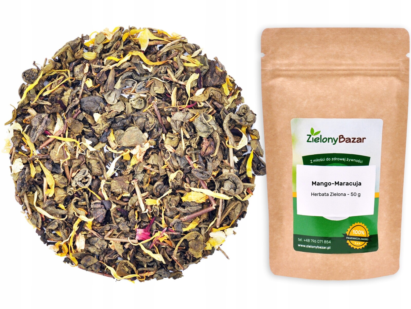 Zelený bazar zelený čaj s listovým mangem a marakujou 50 g