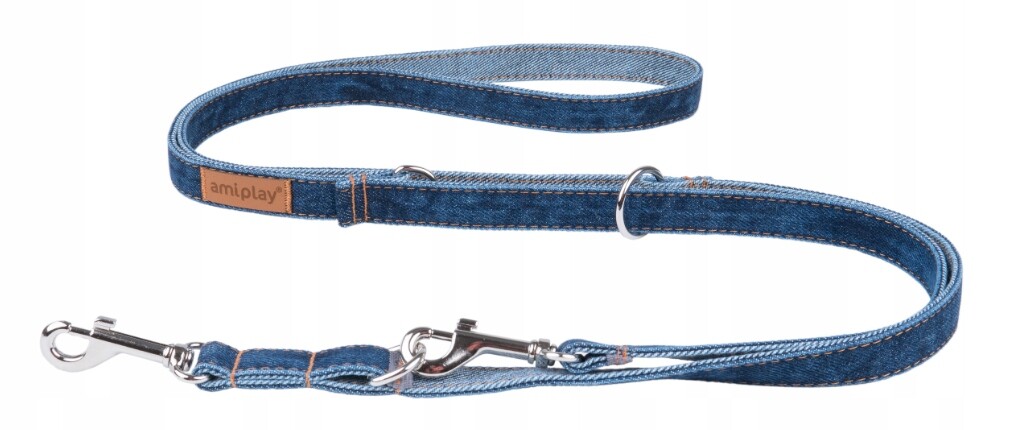 Vodítko 6v1 Denim 1-2 m Granátová L Amiplay