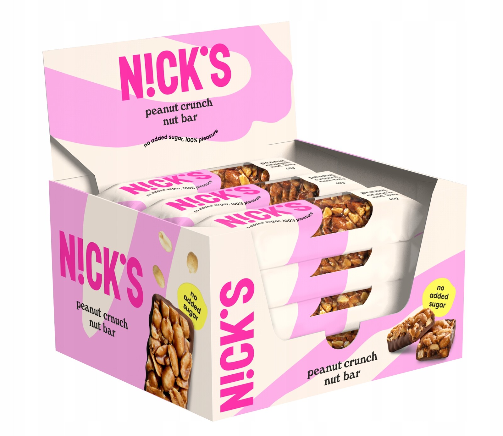 Tyčinka Nick's Peanut Crunch Nut Bar Sada 12 kusů x 40 g