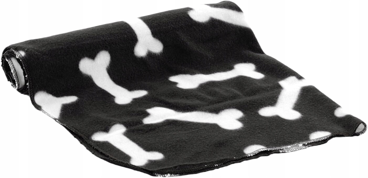 Flamingo Deka pro psa Milda černá s kostmi 150 x 130 cm