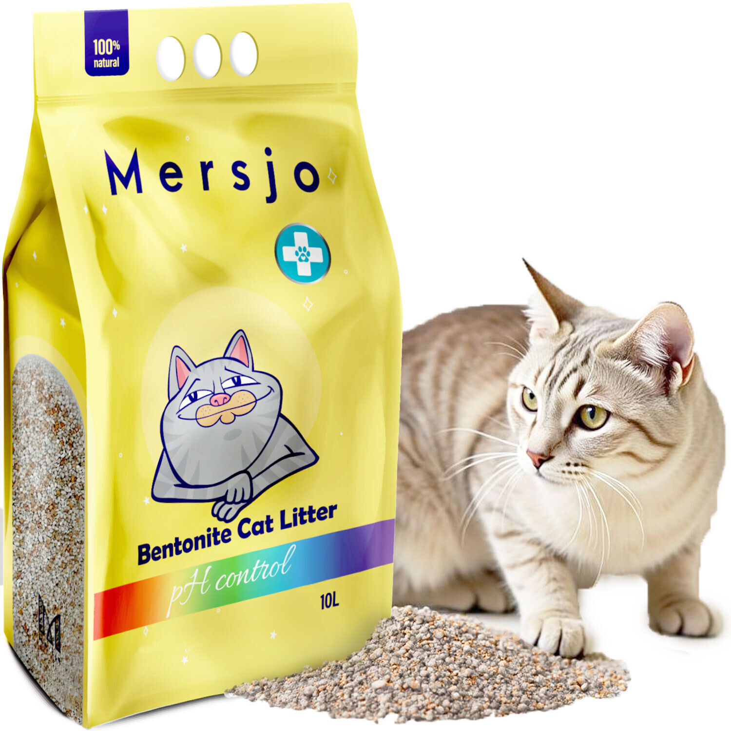 2x Mersjo Bentonitové stelivo pro kočky Ph Control 10 l