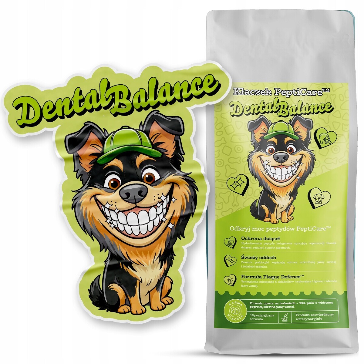 Krmivo krmivo pro psy Kłaczek Dental zuby 1,5 kg nálepka bonus