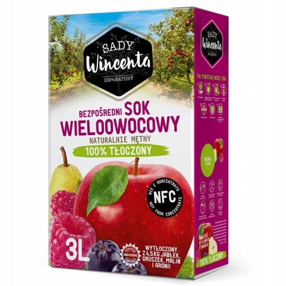 Sady Wincenta Víceovocný džus v lisovaném kartonu