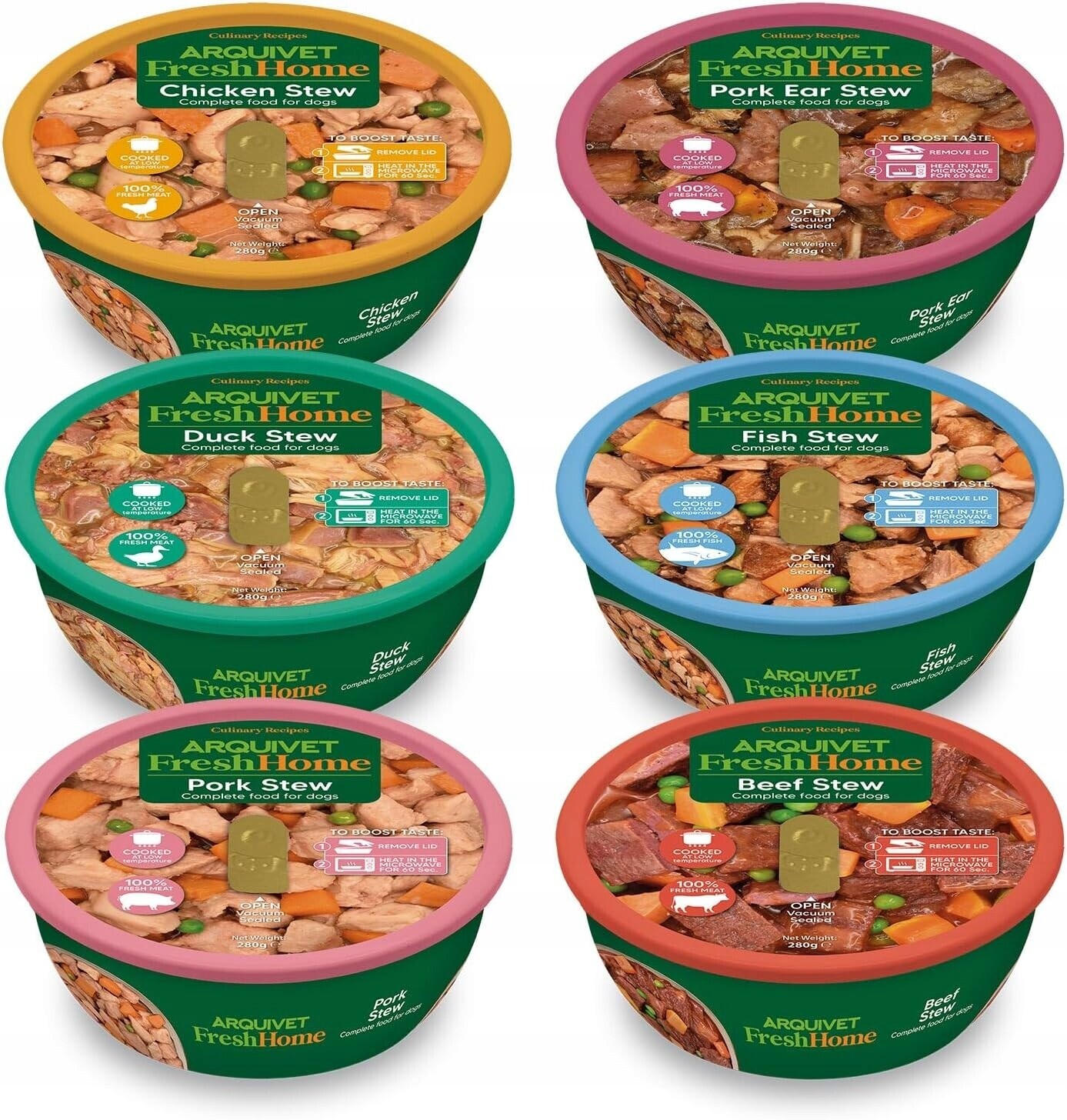 Arquivet Fresh Guláš krmivo pro psy mix chutí 6 x 280 g