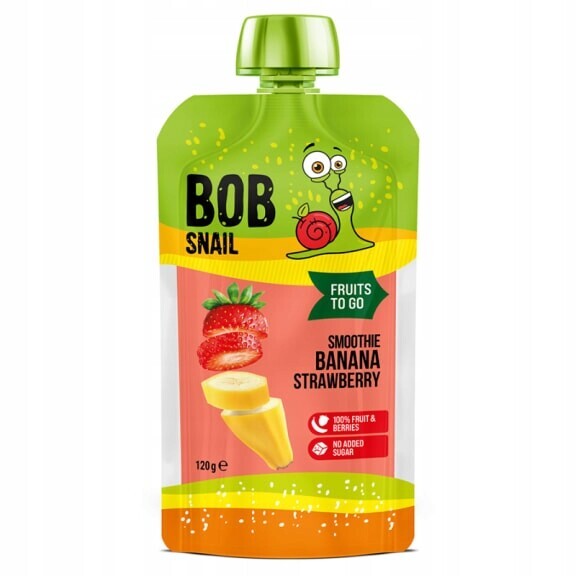 Bobsnail banánově jahodové smoothie bez přidaného cukru