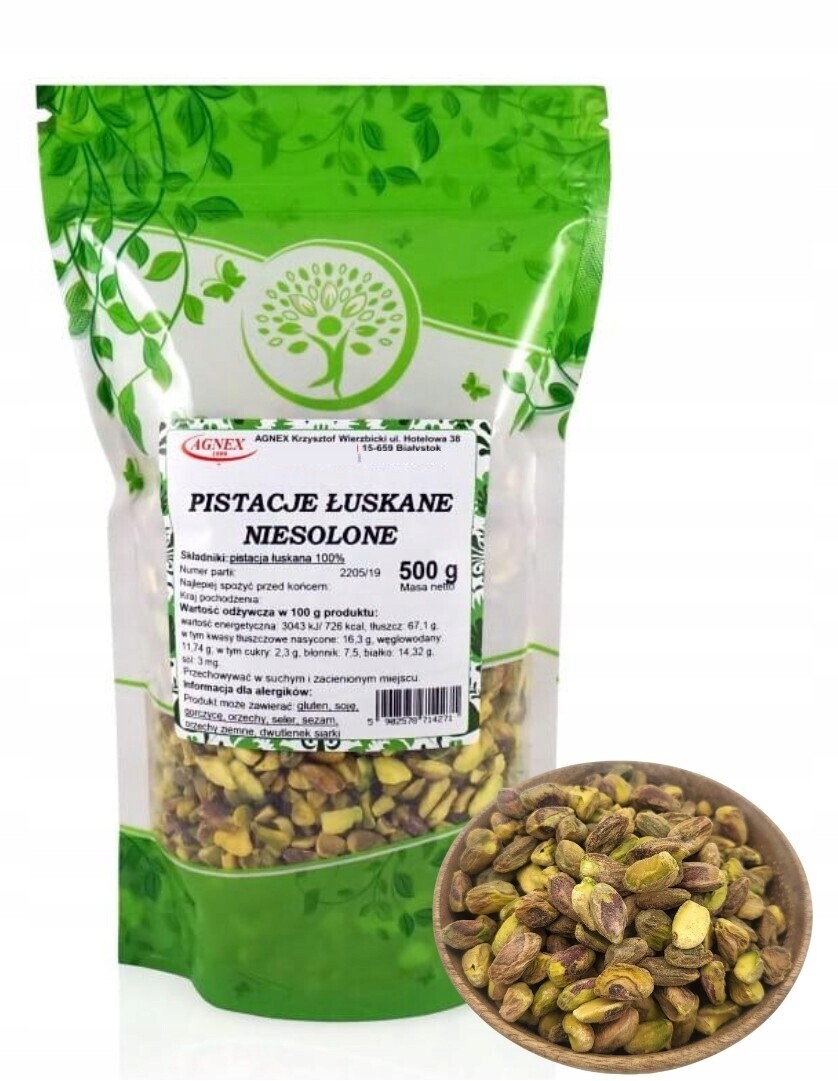 Nesolené Loupané Pistácie 500g Přírodní