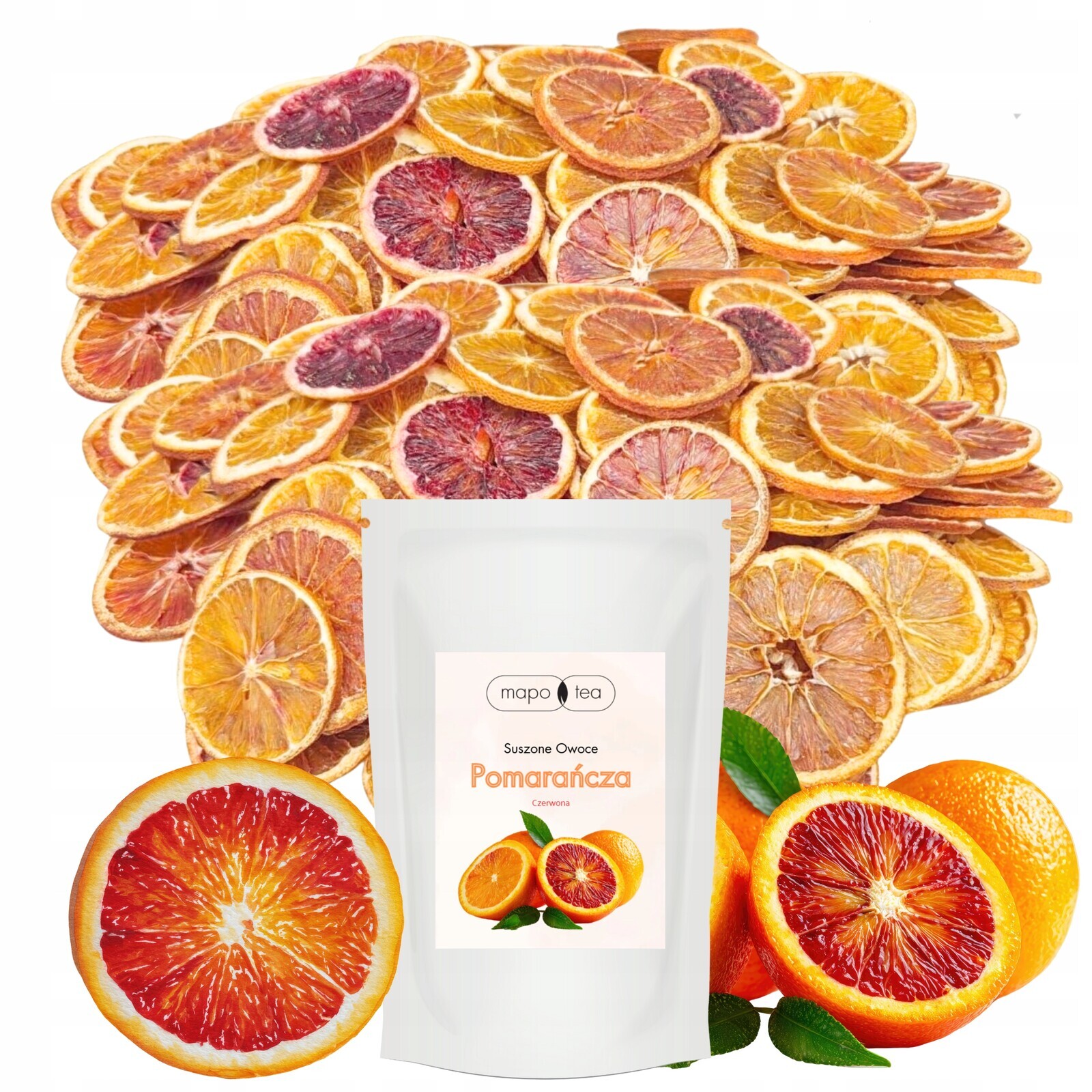 Sušené Červené Pomeranče Plátky 6-7 CM Jedlé Voňavé Aromatické 500 G