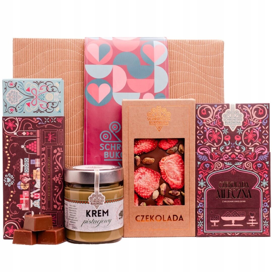 Box Valentýnský set „Pistáciová Pokušení” Schronisko Bukowina pralinky