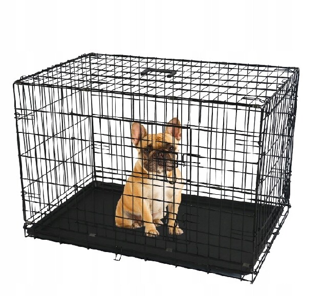 Kovová skládací klec pro psa Kennelová klec XL Levá 106 × 71 × 77 cm