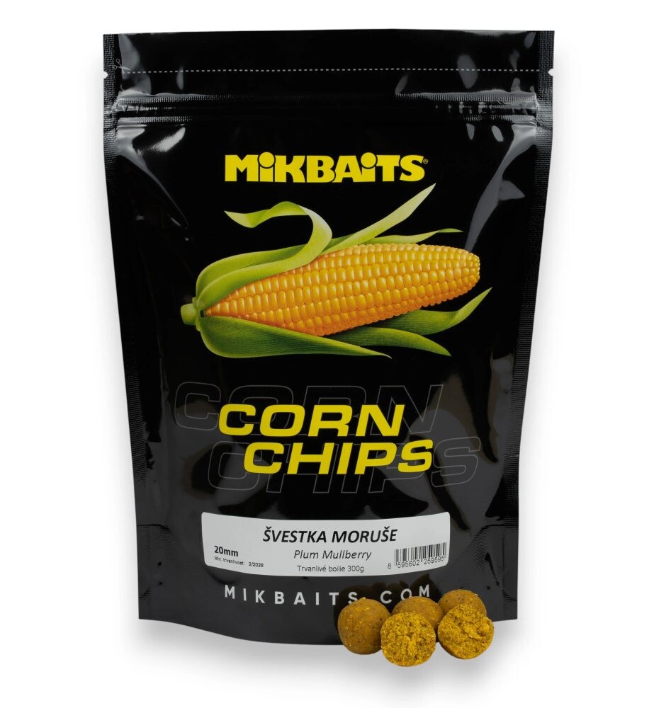 Mikbaits Boilies Corn Chips Švestka Moruše - 20mm  2,5kg