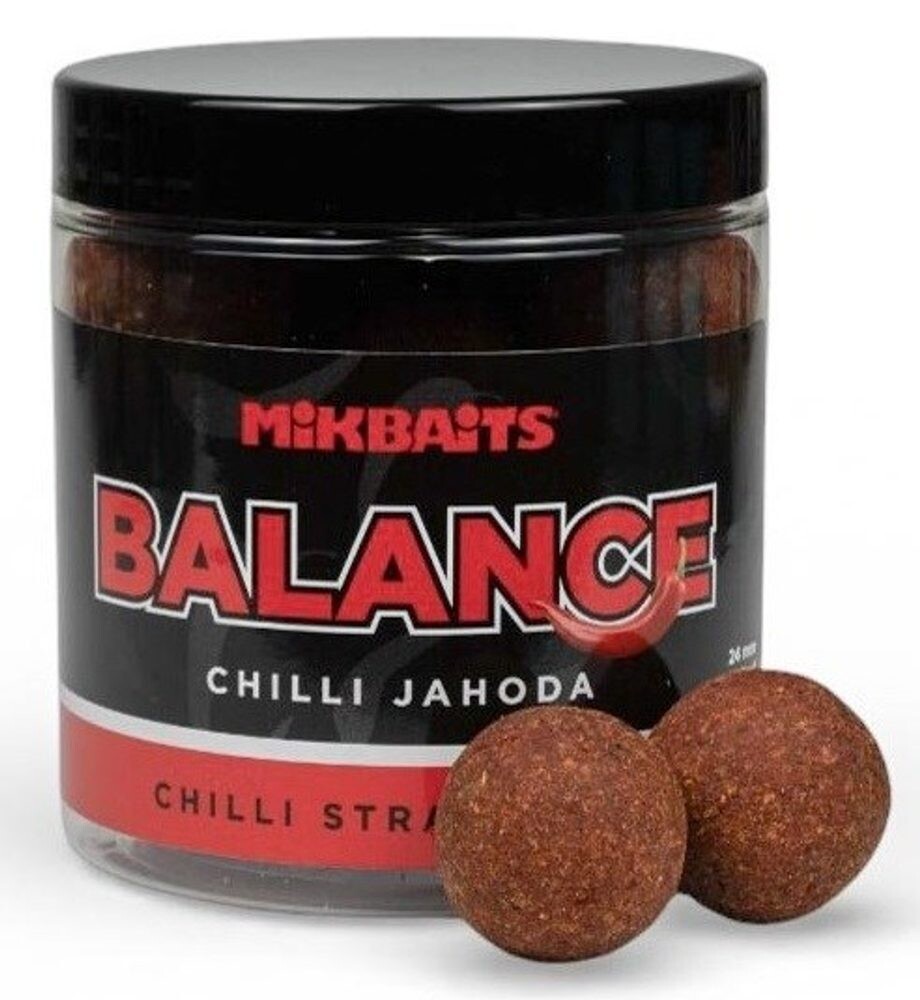 Mikbaits Boilies Chilli Chips Balance Chilli Jahoda 250ml - 20mm