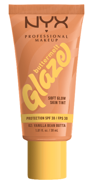 NYX PROFESSIONAL MAKEUP Buttermelt Glaze Soft Glow Skin Tint + SPF30, Vanilla Bean Butta 30 ml