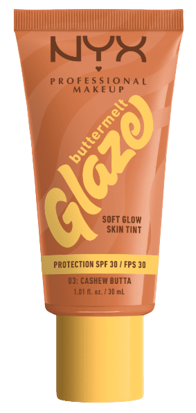 NYX PROFESSIONAL MAKEUP Buttermelt Glaze Soft Glow Skin Tint + SPF30, Cashew Butta 30 ml