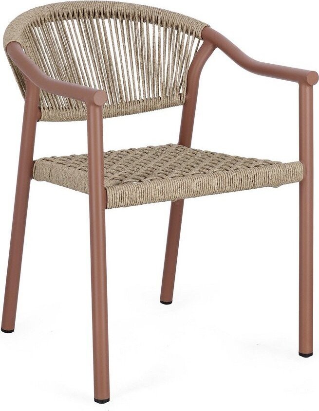 Červená/v přírodní barvě kovová zahradní židle Canarias – Bizzotto