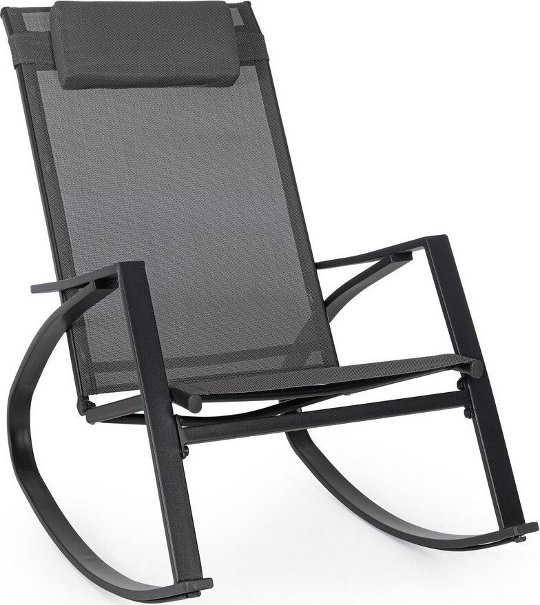 Antracitové kovové zahradní křeslo Ercolano – Bizzotto