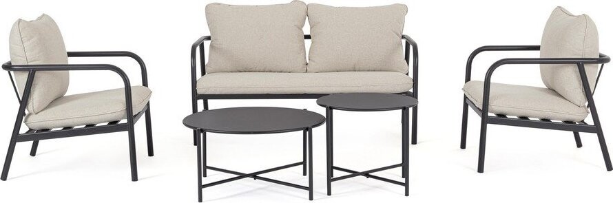 Béžový ocelový zahradní lounge set pro 4 Ostuni – Bizzotto