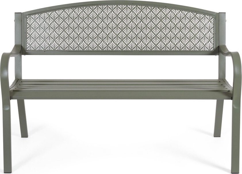 Khaki kovová zahradní lavice Lizette – Bizzotto